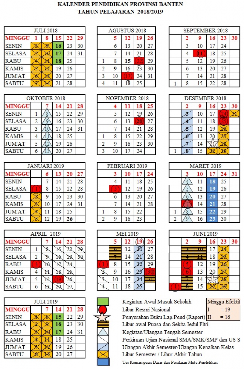 KALENDER PENDIDIKAN 2018-2019